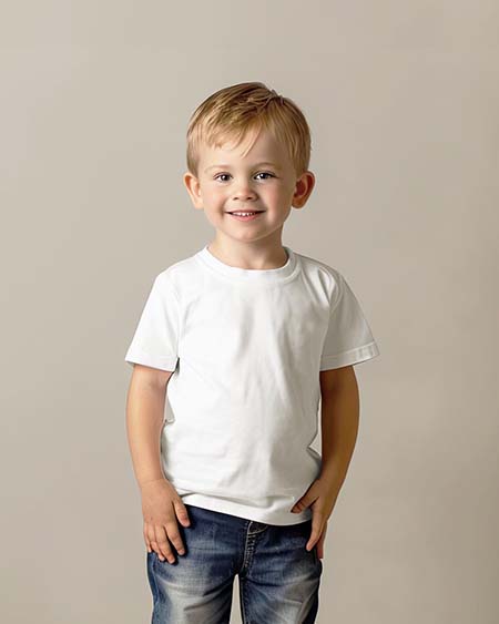 Camiseta con cuello redondo para niños