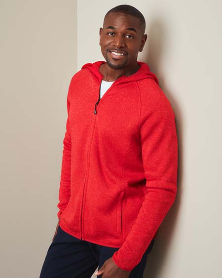 Lux Hooded Knit Fleece Jacket for men