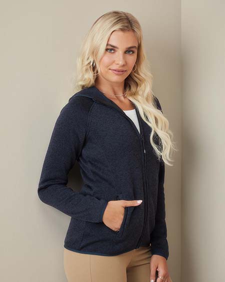 Lux Hooded Knit Fleece Jacket for women